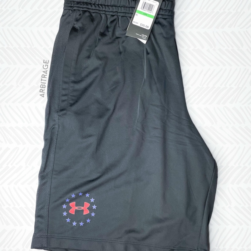 SOLD - Under Armour Heat Gear Stars Logo Training Shorts
